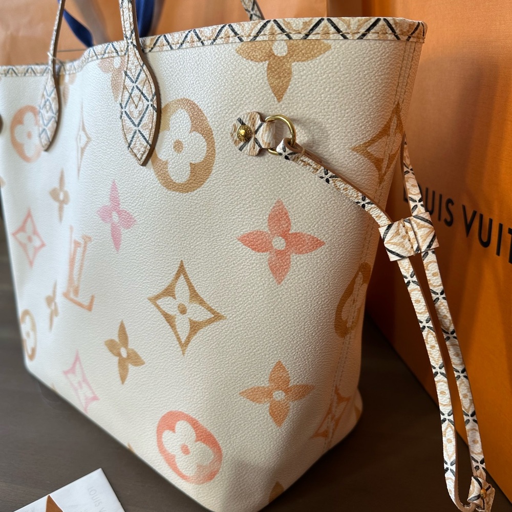 Louis Vuitton ✨Limited Edition✨By The Pool Neverfull MM Tote | Watercolor Pink